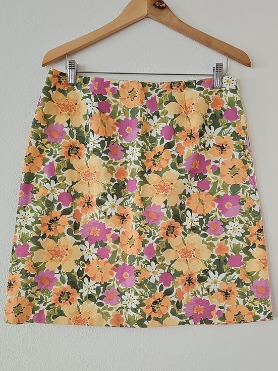 Jaclyn Smith Dresses & Skirts - Jaclyn Smith Sz 10 Pastel Pink Warm Yellow Floral Skirt Mod Retro Cottagecore